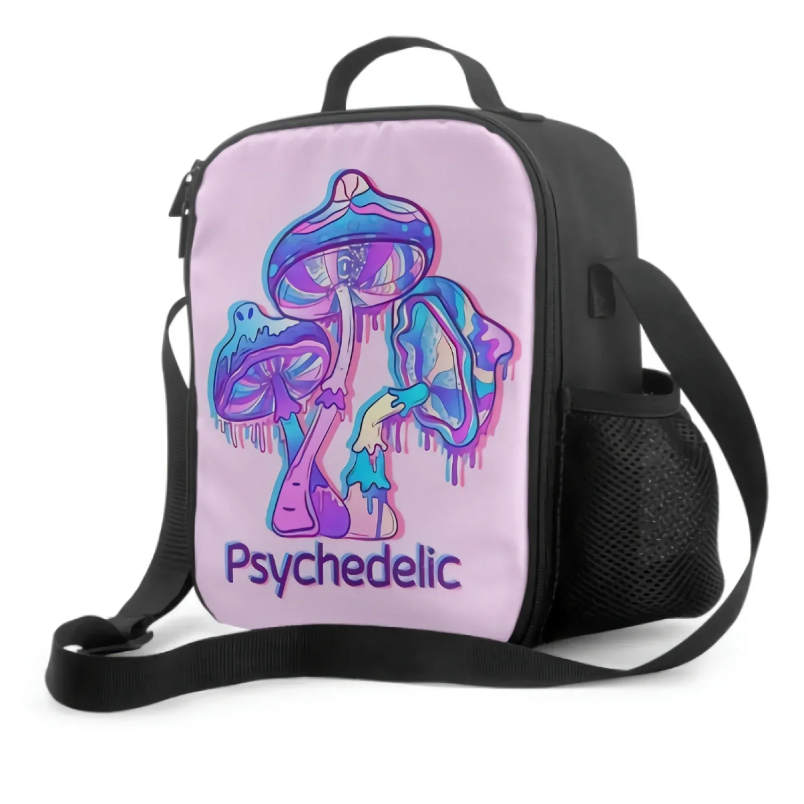 

Psychedelic Mushrooms With Gradients And Uv Neon Light Effects Lunch Box Insulated Meal Bag Lunch Bag Food Container for Travel