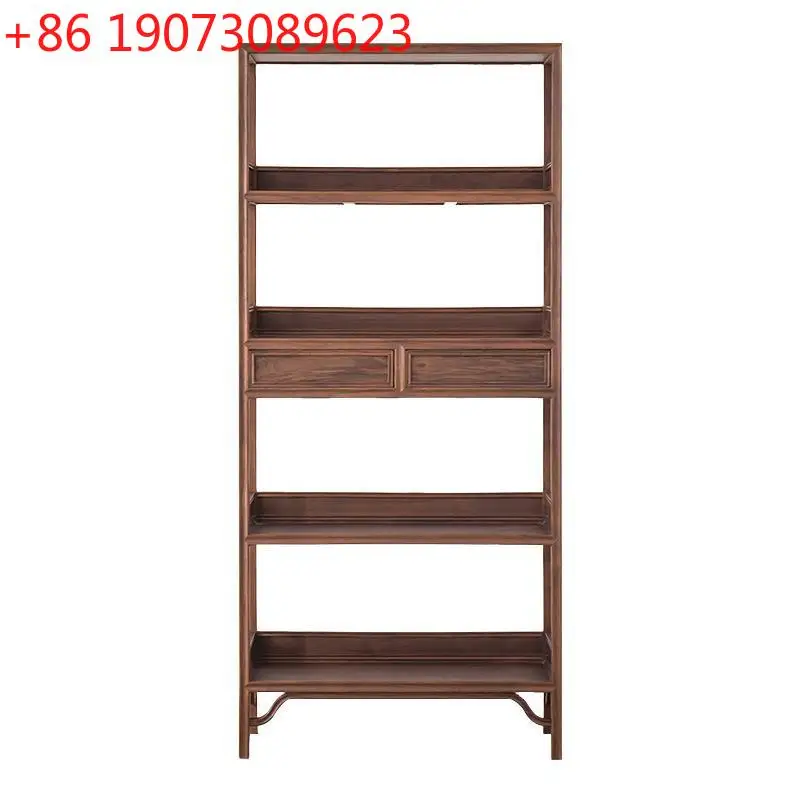 Scaffale per libri in legno massello Vetrina Scaffale Zen Scaffale Bogu in olmo vecchio antico Nuovo noce nera cinese