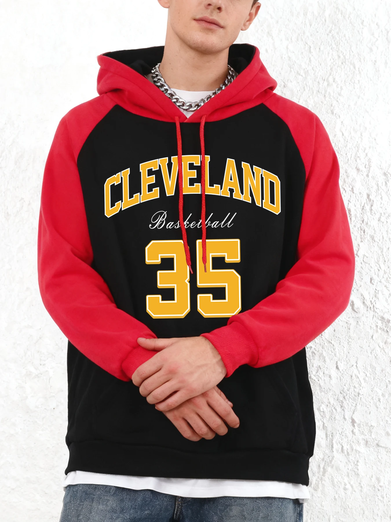 

Мужские осенние повседневные толстовки с принтом Cleveland Basketball 35, удобные толстовки с капюшоном в стиле хип-хоп, новая спортивная уличная одежда