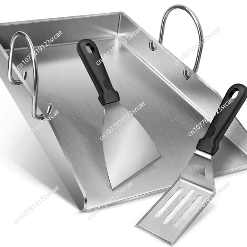 grill plate 4mm thick stainless steel grill for gas and charcoal grill 40X30X4cm with removable handle