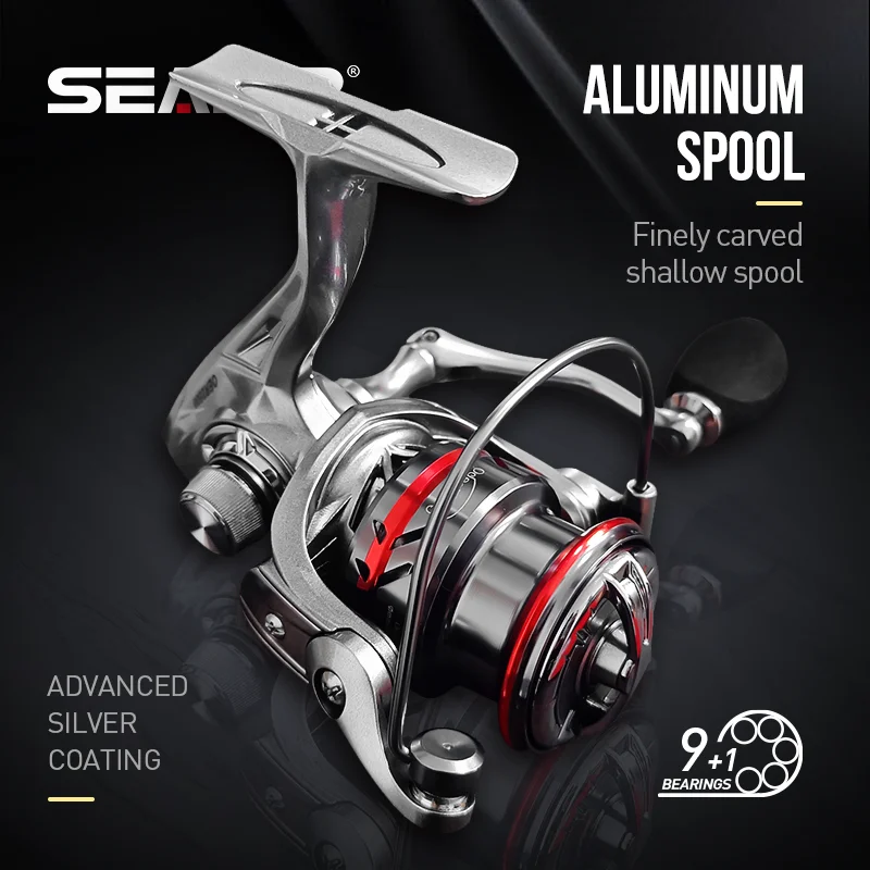 SEASIR OER Ultra Light Long Throw Aluminum Shallow Spool Spinning Fishing Reel Max Drag 12kg Freshwater Saltwater Fishing Tackle