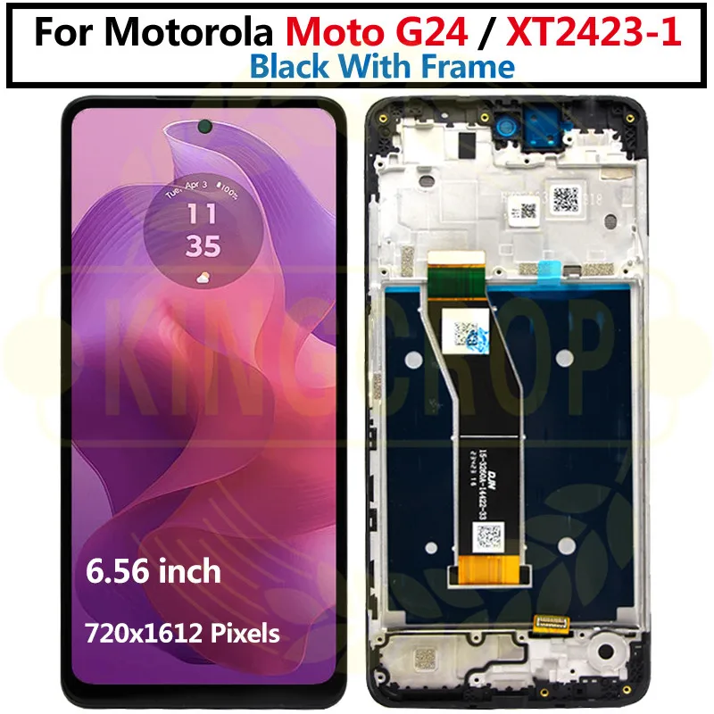 Dla Motorola Moto G04 wyświetlacz XT2421-2 LCD Panel dotykowy Digitizer ekran montażowy zamiennik dla Moto G24 LCD do zasilania G24