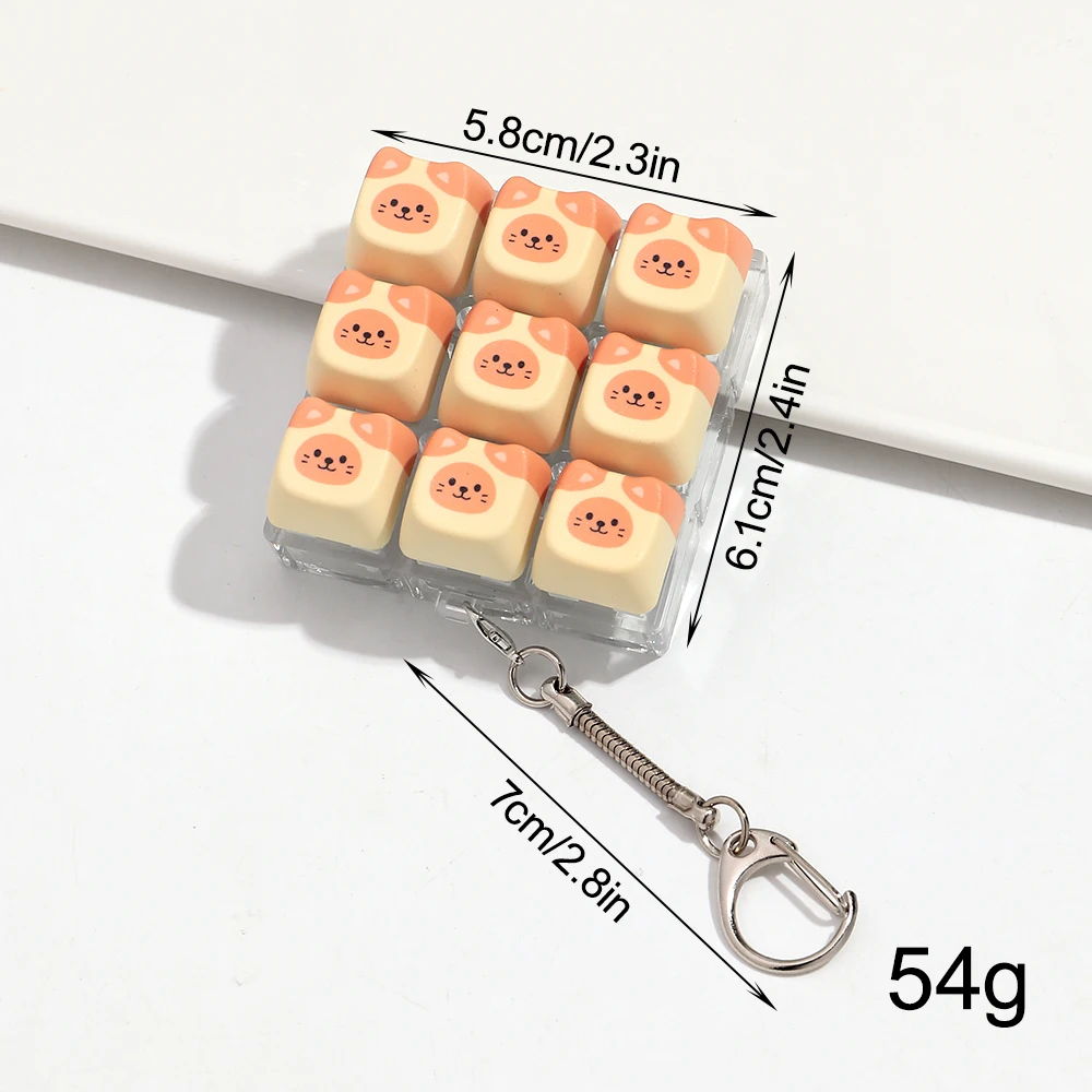 9-Tasten Niedliche Katzen-Tastatur Schlüsselanhänger Ohne Licht Tasten-Spielzeug für Erwachsene Antistress-Spielzeug Anti-Stress Finger-Tastatur-Spiele ﻿ – Detail 1