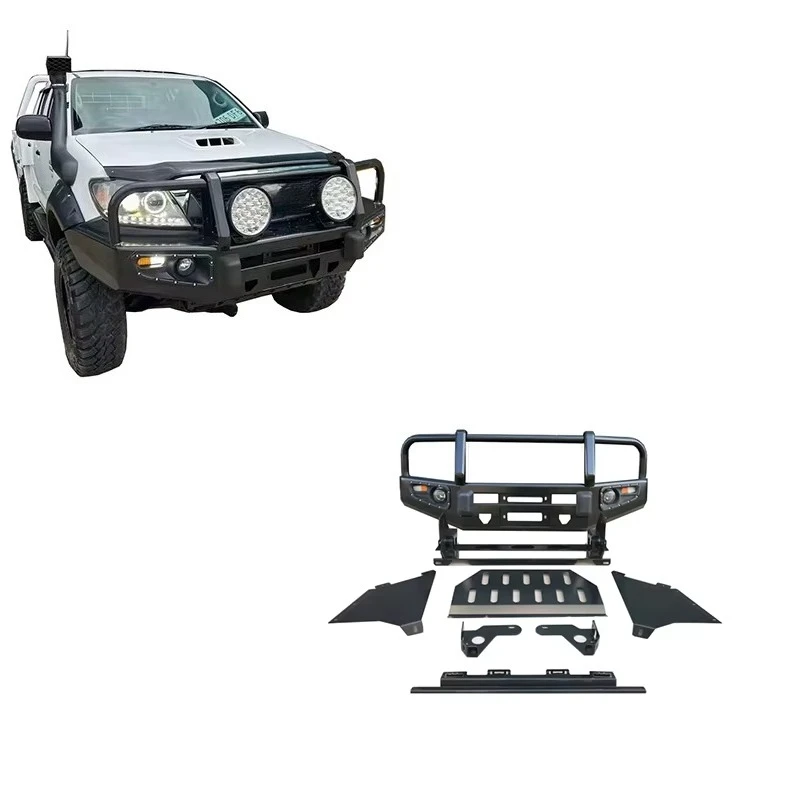 Auto Accessories Heavy Load  Powder Coated Black Steel Bullbar Front Bumper for Toyota Hilux Revo Vigo
