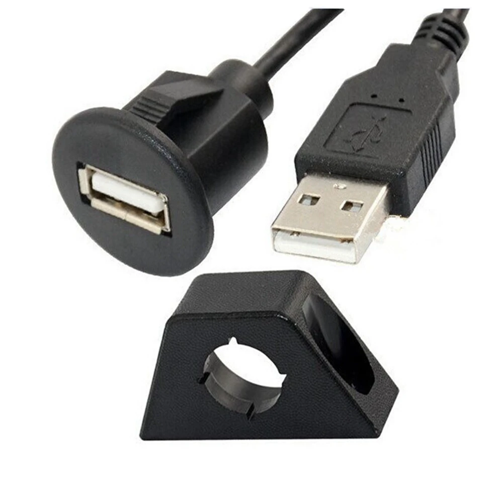 1m 2m pc instalação do painel do carro usb 2.0 macho e fêmea soquete painel de expansão transmissão data cabo carregamento