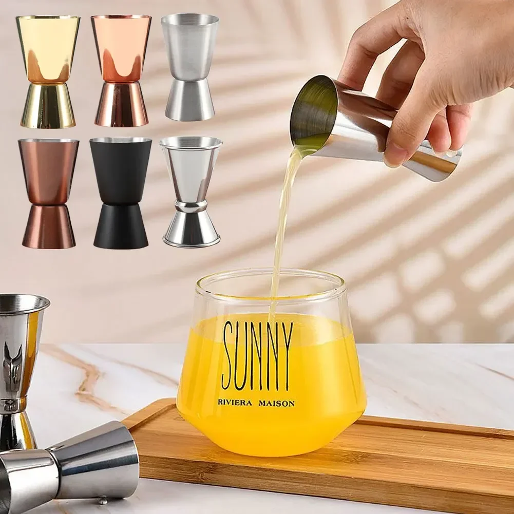 Cocktail Drink Wine Shaker Stainless Bar Accessories Bartender Tools Double Jigger 4 Colour Measure Cup 15-30ml 20-40ml 25-50ml