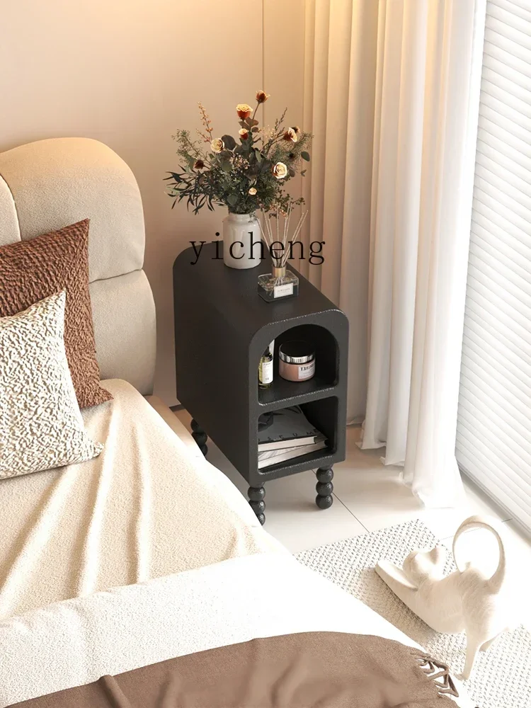 Bedside Table Small Floor Storage Rack Ultra Narrow Sofa Side Table Bedside Cabinet