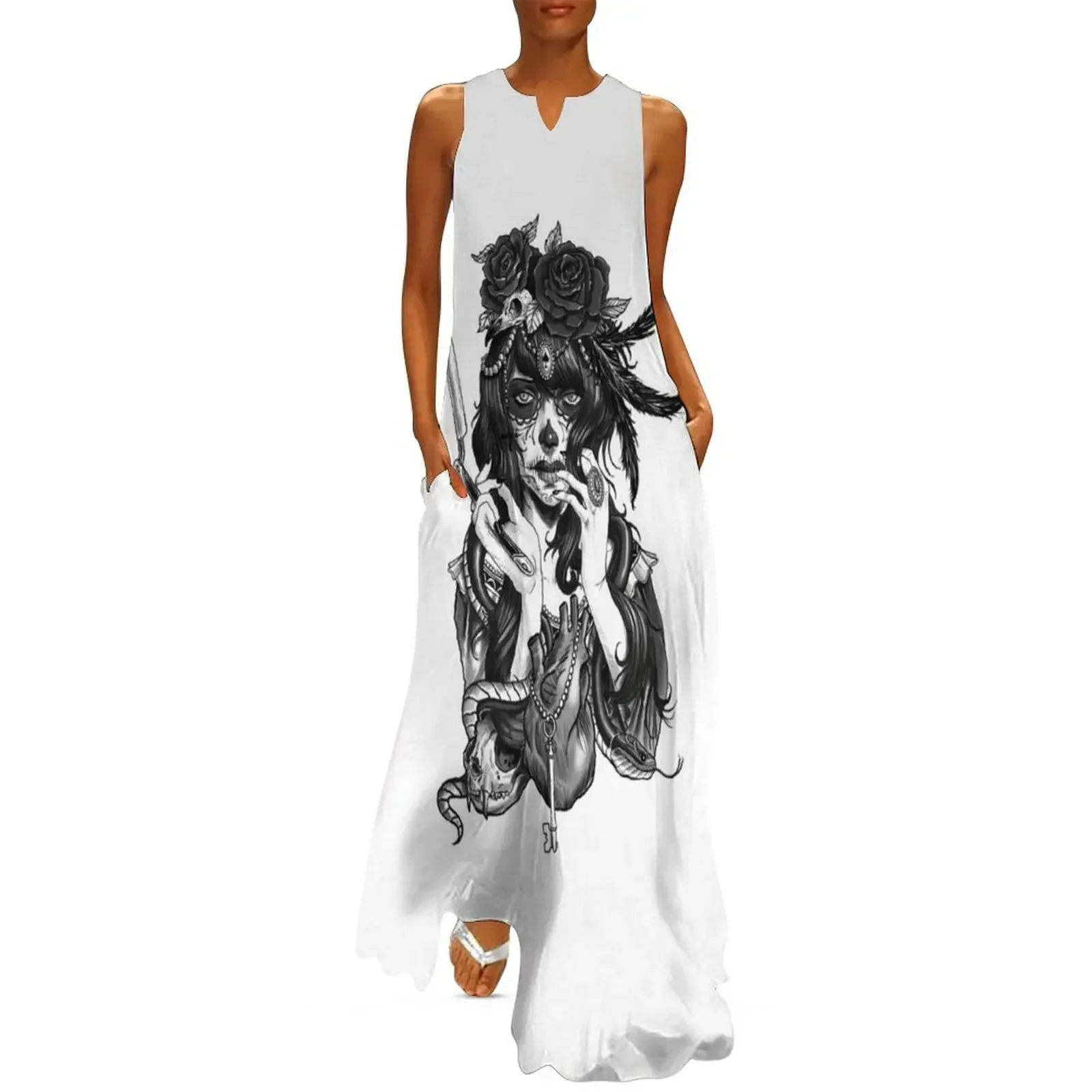 

Dia de los Muertos - Sugar Skull Long Dress summer dress Clothing Women's long dress luxury evening dresses for women 2025