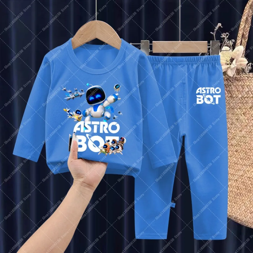 Astro Bot Winter Kids Cute Pajama Set Children Anime Printed Pajamas Boy Girl Cartoon Casual Home Wear Fashion Warm Clothes Gift