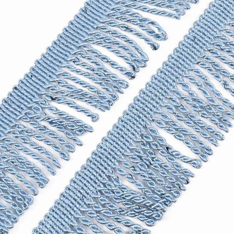 3/5 Meter Meetee 55 mm einfarbiges Twist-Spitzenband mit Fransenbesatz für Heimtextilienvorhänge, Sofa-Dekoration, DIY-Nähzubehör