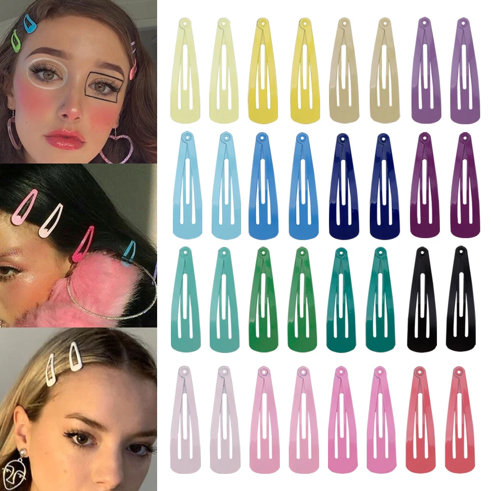 

40Pcs 5cm Women Hair Clips Colored Hairpin Metal Snap Barrettes Hairclip Hairdresser Professional Hairdressing Hair Accessories