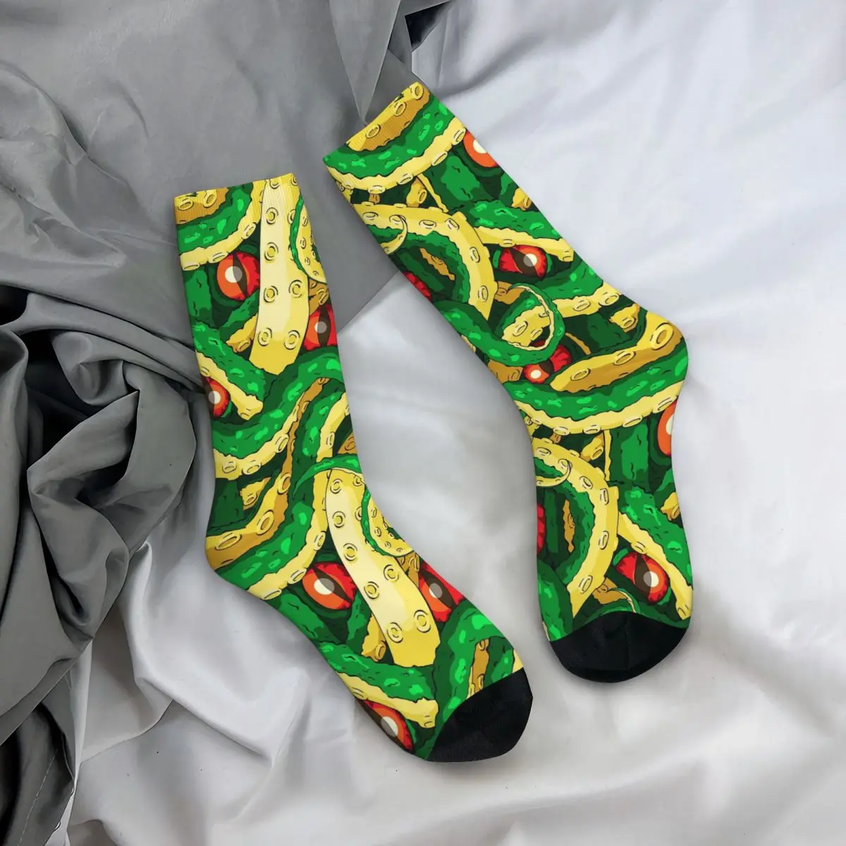 

Носки на все случаи жизни с принтом щупалец осьминога Ктулху, повседневные длинные носки для мужчин и женщин, подарки на День святого Валентина