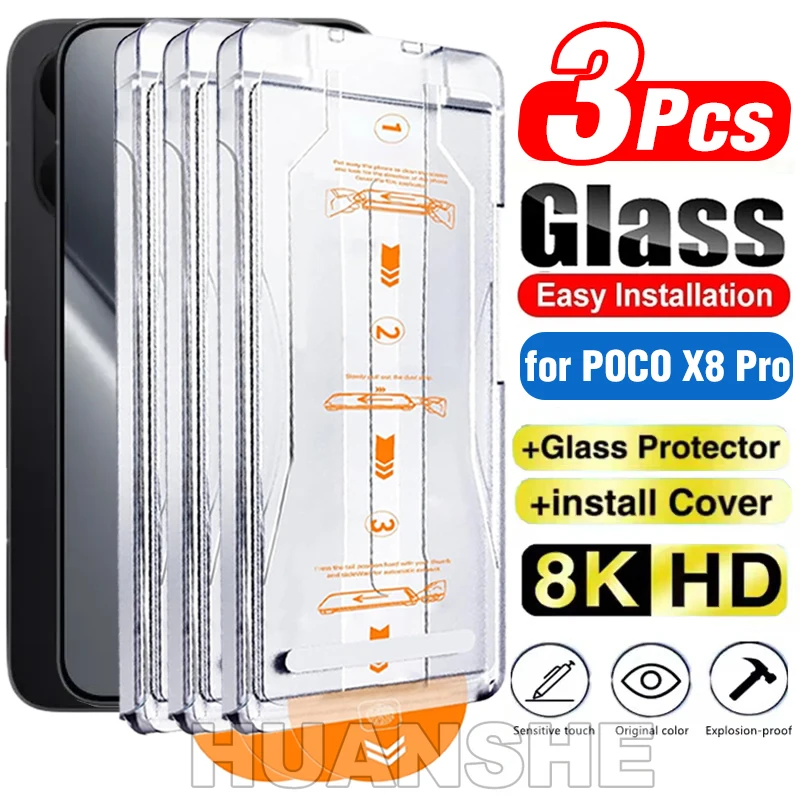 

POCO X8 Pro Max/X8 Pro Easy Install Kit Dust Free Tempered Glass Screen Protector