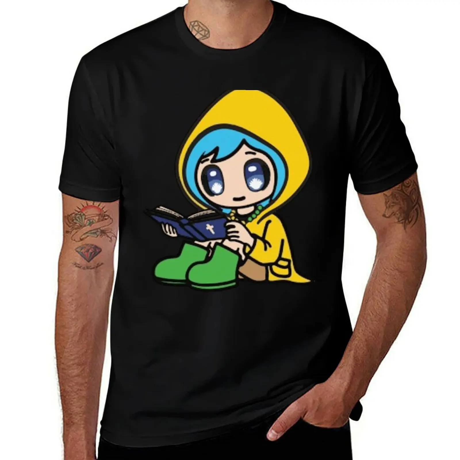 luce reading the bible T-Shirt Basic Simple Casual Short Sleeve Tee T-Shirt