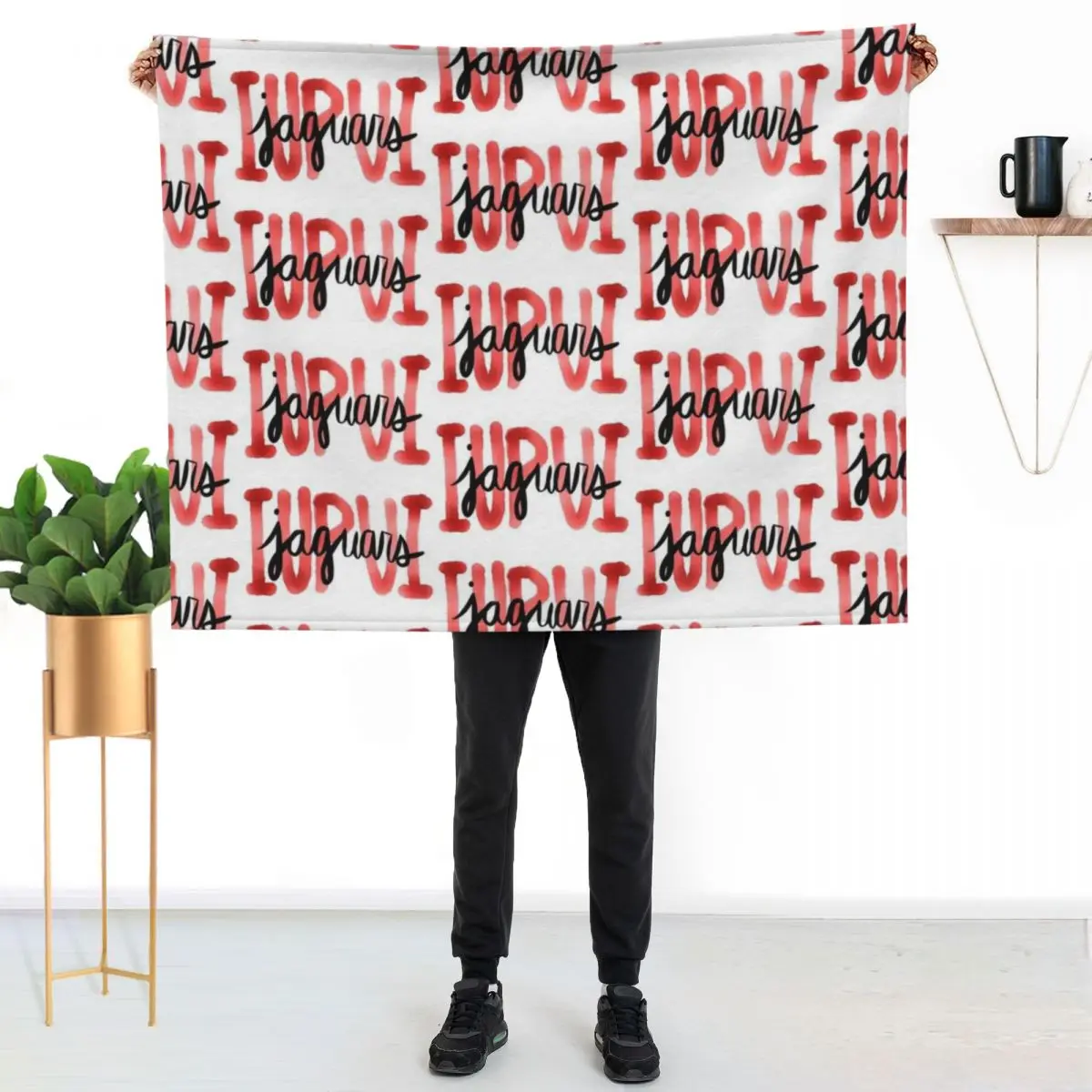 IUPUI Jaguars Throw Blanket Furry cosplay anime Travel warm winter Heavy Luxury Throw Blankets
