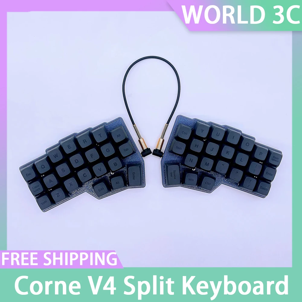 Corne v4 teclado dividido ergonomia personalizado módulo único rgb suporte frasco programável kit de teclado com fio para acessórios de escritório