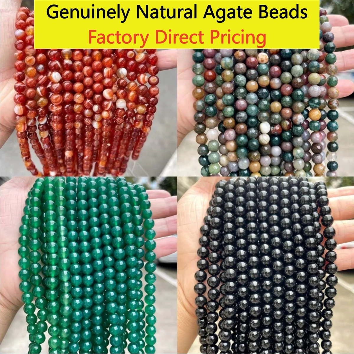 4 6 8 10mm Natural Stone Indian Agate Bead Polished Round Loose Spacer Bead For Jewelry Making DIY Necklace Bracelet Accessory