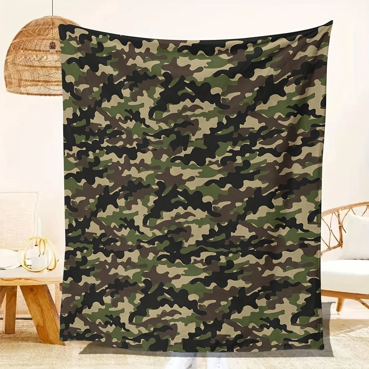 Camouflage Blanket/Lightweight Soft Flannel Printed Throw Blanket for Teen Boys and Men/Living Room Decor/Outdoor Camping Blanke
