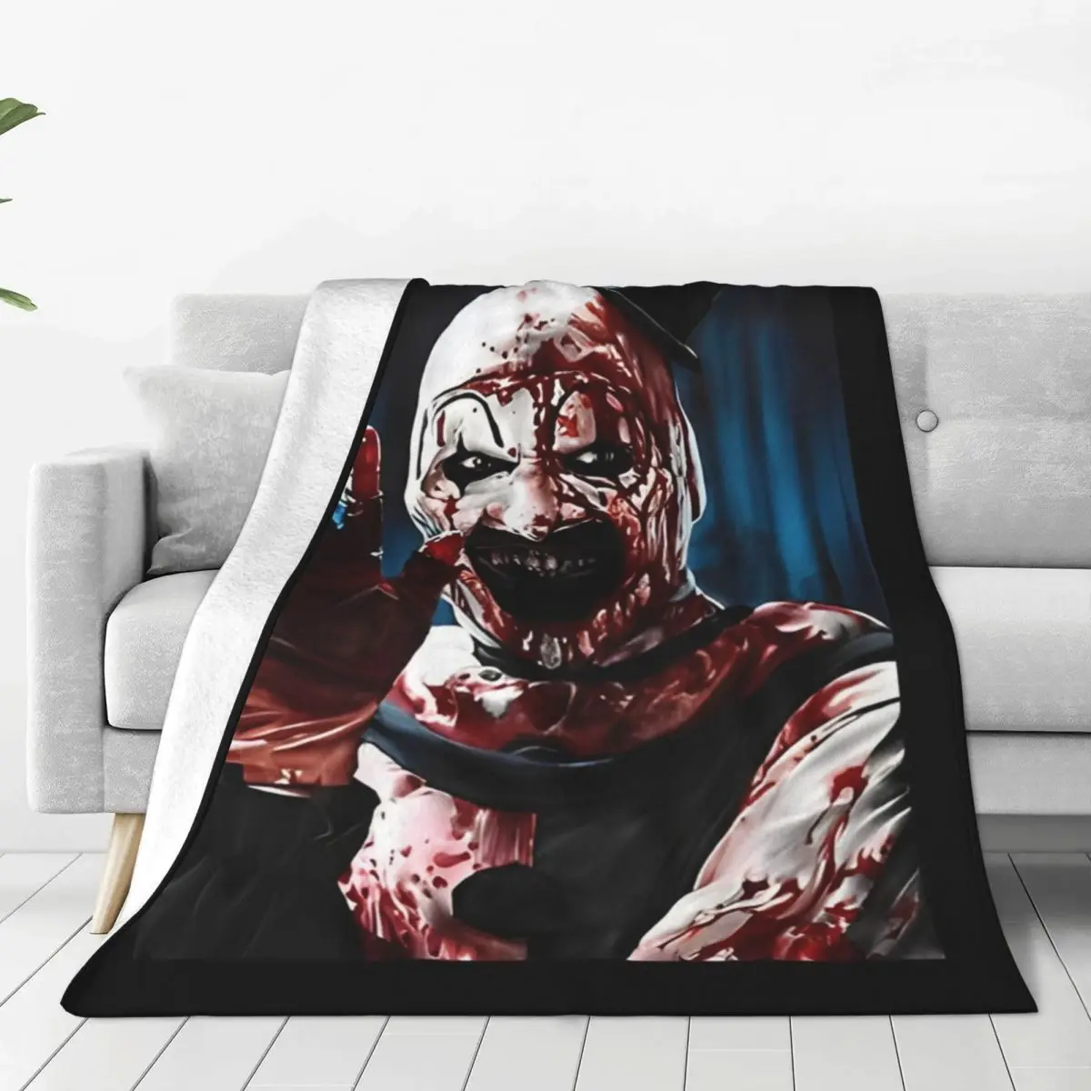 Super Warm Blankets Airplane Travel The Terrifier Art The Clown Throw Blanket Flannel Bedspread For Couch Chair Fashion Cover