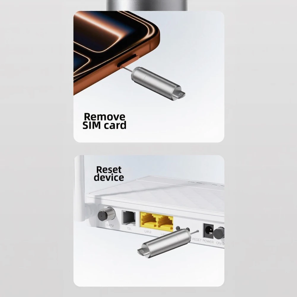 SIM Card Ejector and Earphone Cleaning for Tool in Lightweight Aluminum Alloy with Convenient Keychain for Daily Use