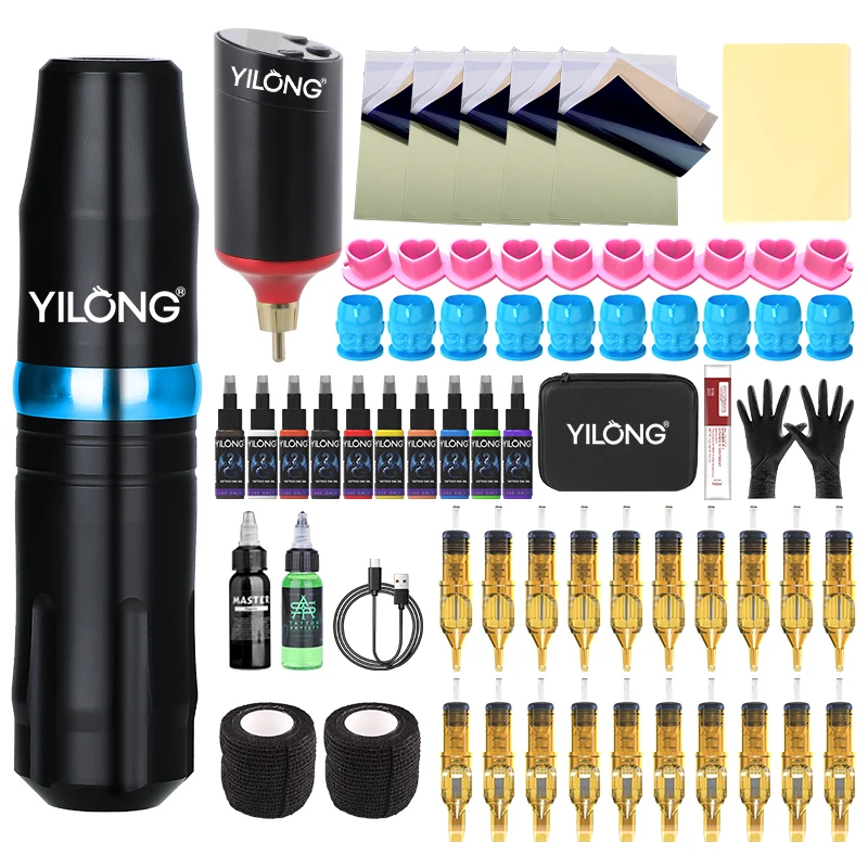 

Wireless Tattoo Machine Pen Kit with Battery CartridgeTattoo Tattoo Pen Set Rotary Professional Tattoo Kit for Tattoo Artist