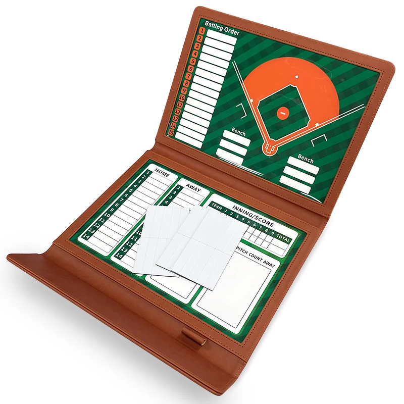 Baseball coaching board Professional game training double-sided magnetic writable erasable folding tactical board 12.6x9.8in