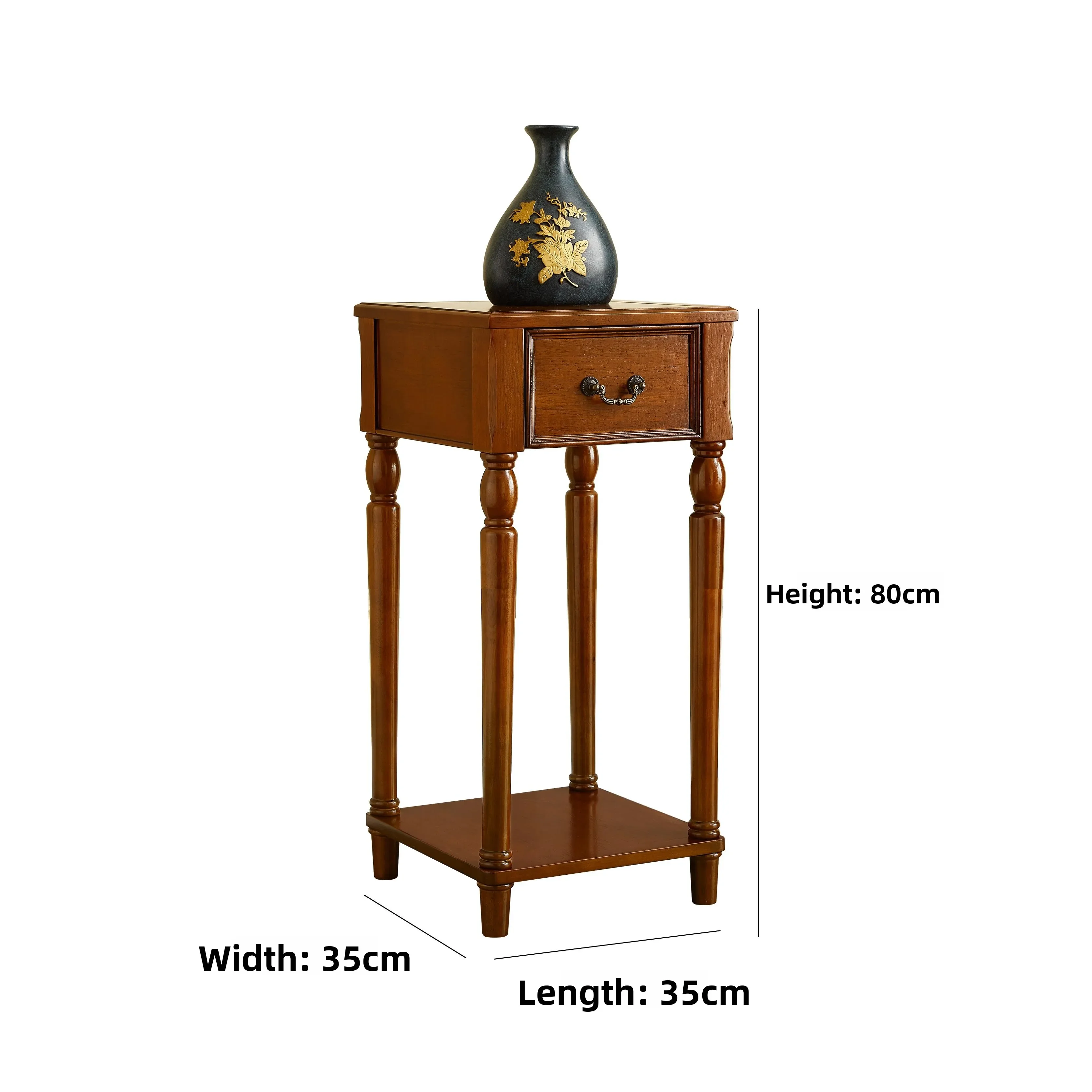 American flower stand Solid wood   Living room rack with drawer  stand Retro style  Floor-to-ceiling