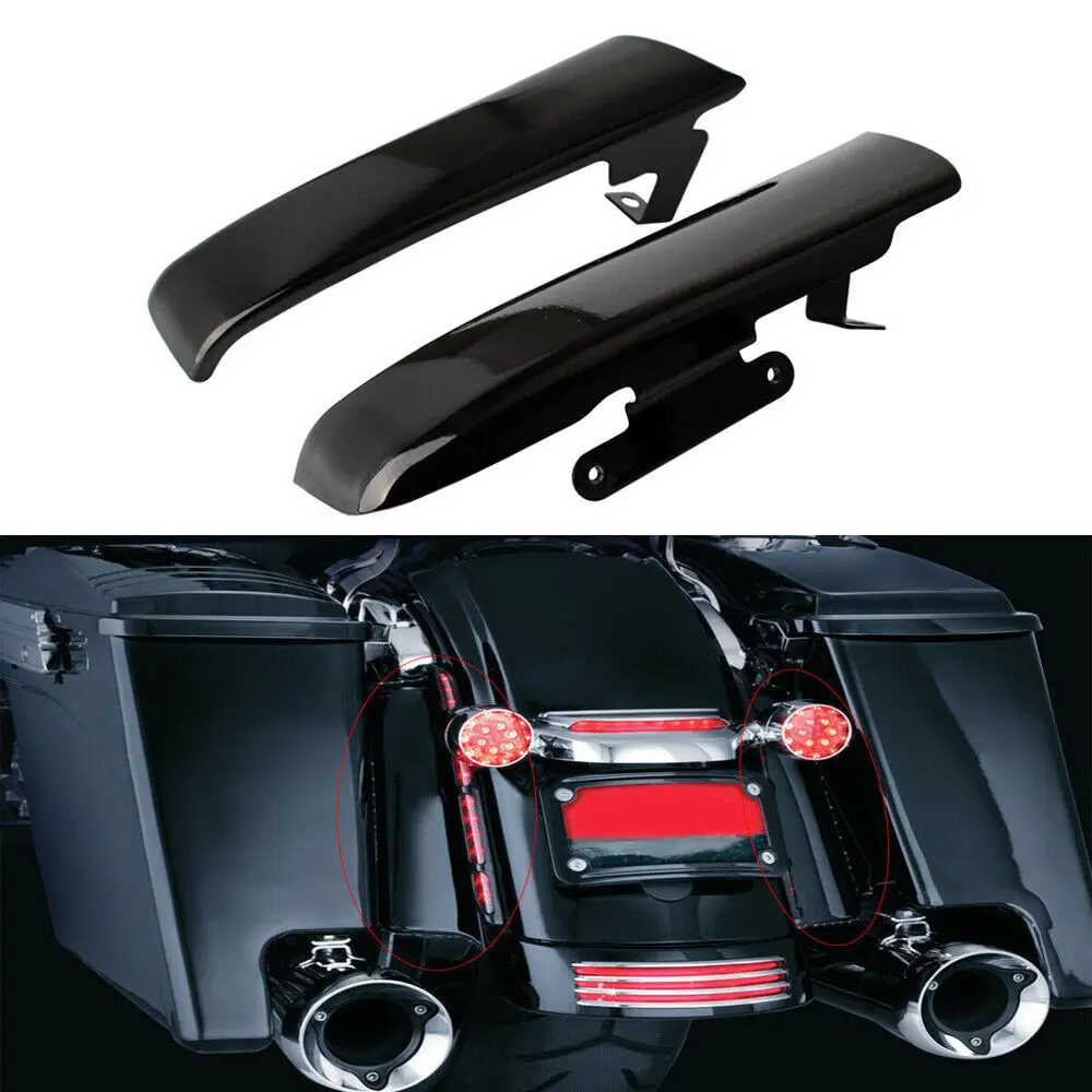 Czarne panele wypełniające błotnik tylny i sakwy motocyklowe do Harley Touring CVO Electra Glide Ultra Classic Road King 14-21