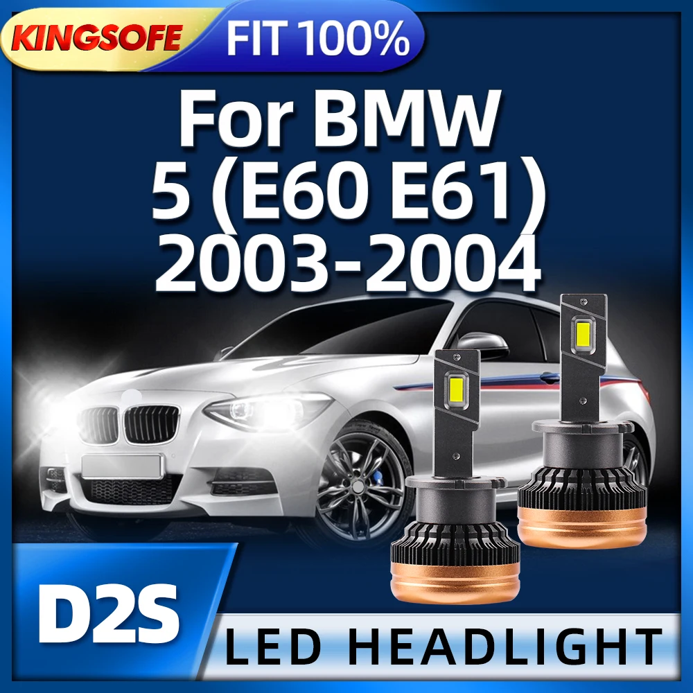 

2pcs 30000LM Canbus Car LED Headlights Bulbs D2S Headlamp CSP Chip 6000K White with Cooling Fan For BMW 5 E60 E61 2003 2004