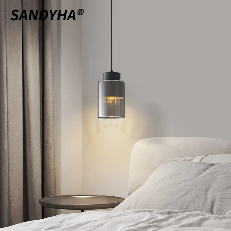 

SANDYHA Nordic Creative Glass Pendant Light E27 Bulb LED Lamp for Living Room Decoration Bedroom Dining Table Lighting Fixtures