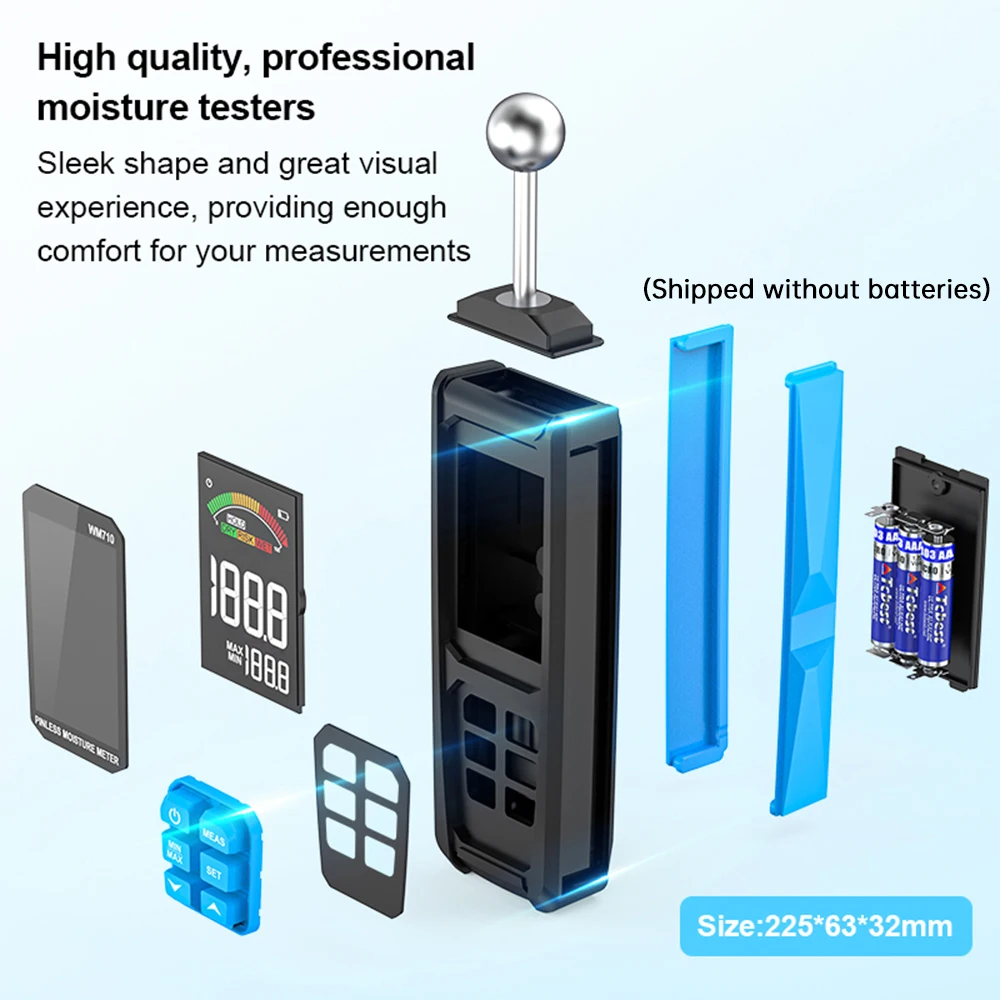 เครื่องวัดความชื้นไม้ดิจิตอลหน้าจอ LCD เครื่องตรวจจับความชื้นของไม้เครื่องวัดความชื้นเครื่องวัดความชื้นเครื่องตรวจจับอัตโนมัติ