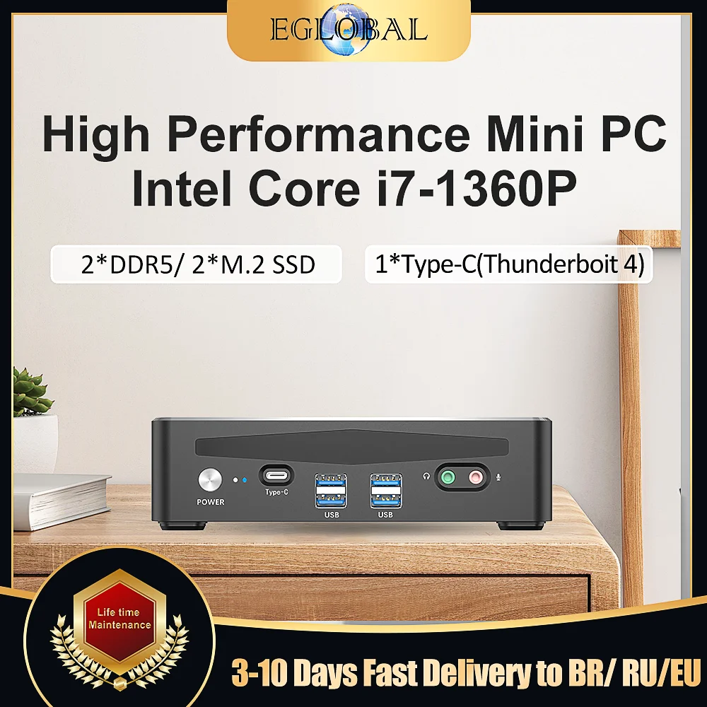 

Mini PC With Core i9 13900H i7 13700H Windows 11 Pro Desktop Computer HDMI DP Type-C 4K Display