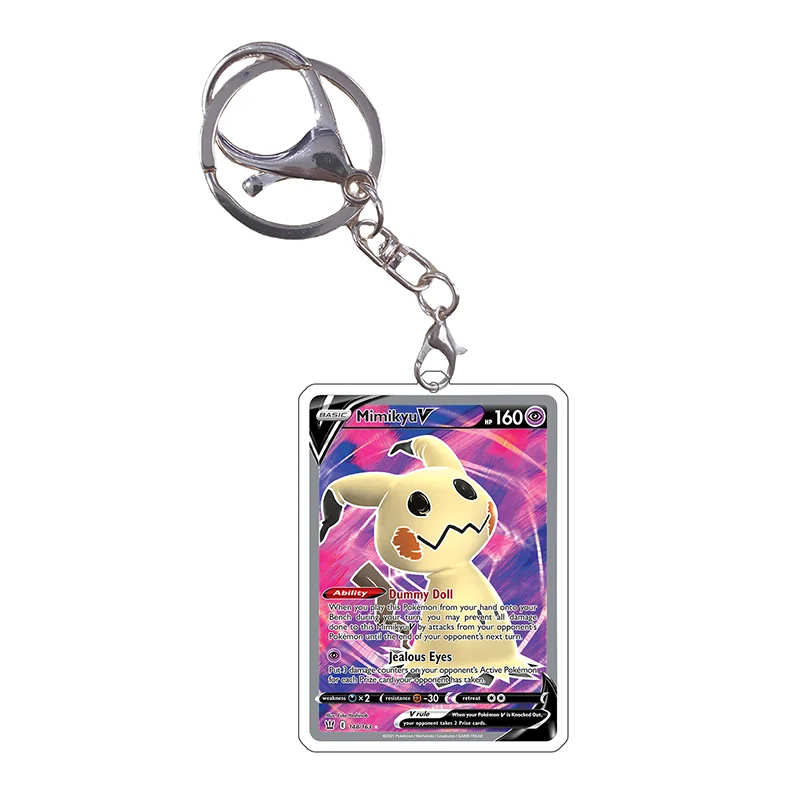 Karty Pokemon styl brelok Blissey Celebi Calyrex Zapdos Cre SWSH6 Anime postacie z gier Self Made akrylowa zawieszka dekoracyjna