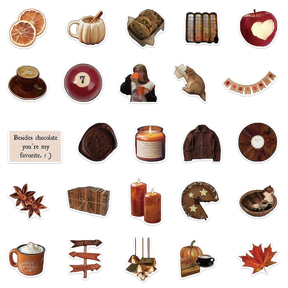 10/30/50pcs Vintage Cartoon INS Stijl Esthetische Stickers Decals Laptop Telefoon Plakboek Dagboek Fiets Decoratie Graffiti sticker