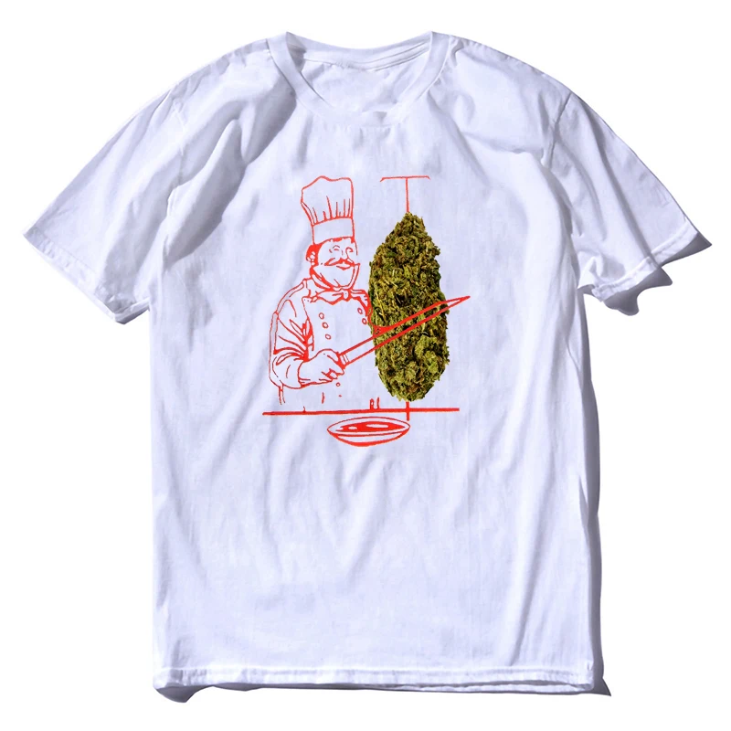 Fashion Summer Men's Short Sleeve T Shirts Doner Kebab Weed Art Funny Tee T-Shirts White Tops Tees Clothes Streetwear Camisetas