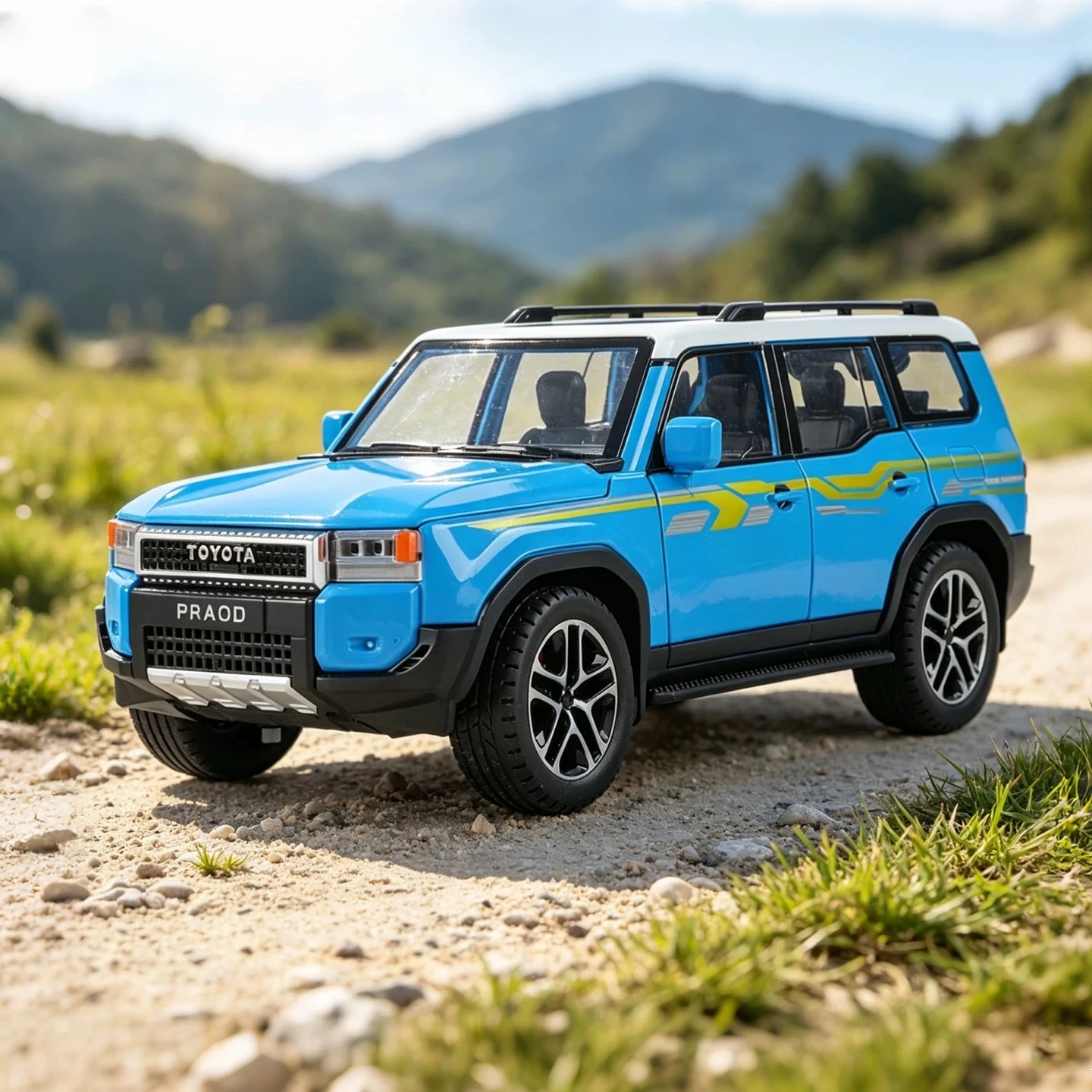 1:24 PRADO Land Cruiser LC250 Car Model Alloy Diecast Toys Doors Opened Sound Light Pull Back Cars Exquisite Collectibles