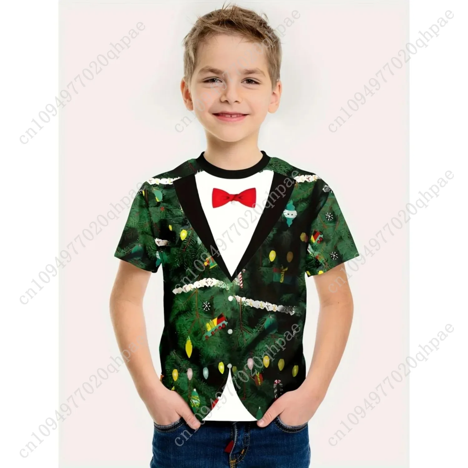 الأطفال تي شيرت سانتا كلوز عيد الميلاد طباعة فتاة الملابس لطيف الكرتون البلوز تيز الصبي بلايز موضة هدية ملابس الأطفال