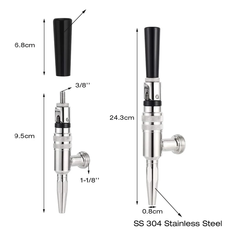Nitro Cold Brew Faucet Coffee Tap,Stainless Steel Kegging Tap for Stout Beer,Creamy Cascade Effect,For Kegerator & Coffee System