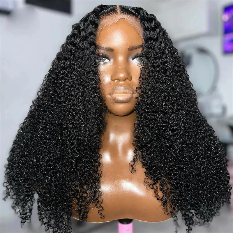 

Black Long Kinky Curly Soft 26'' 180 Density Lase Front Wig For Black Women Heat Resistant BabyHair Preplucked Glueless Daily