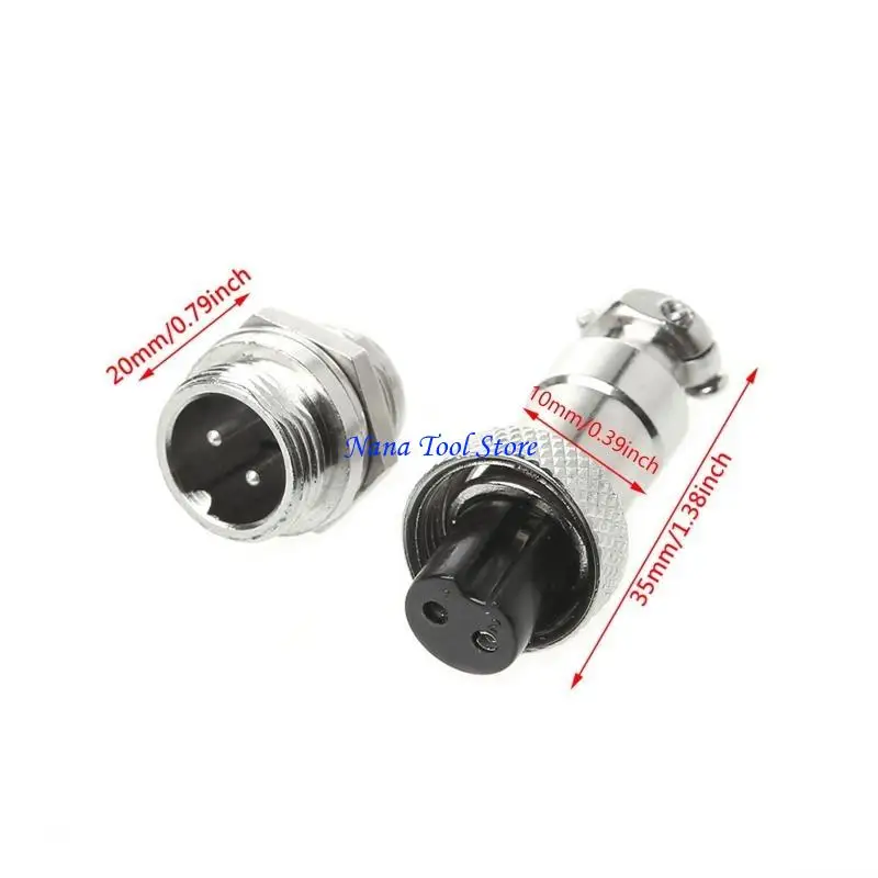 31GJ 1Set Metal Male Female Thread Panel Connector GX12 2/3/4/5/6 Pin Easy to Use