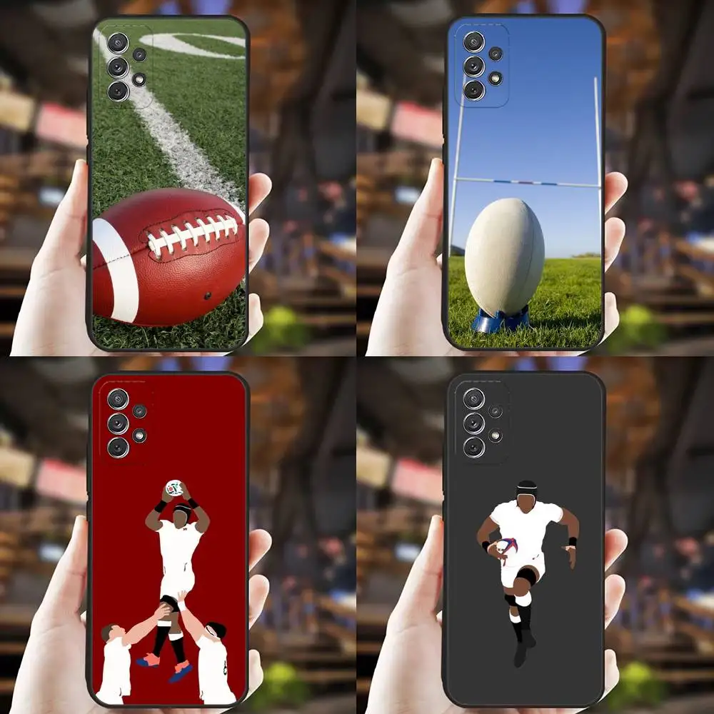 

Rugby American Football Sport Phone Case For Samsung S25,S24,S21,S22,S23,S30,Ultra,S20,Plus,Fe,Lite,Note,10,9,5G Black Cover