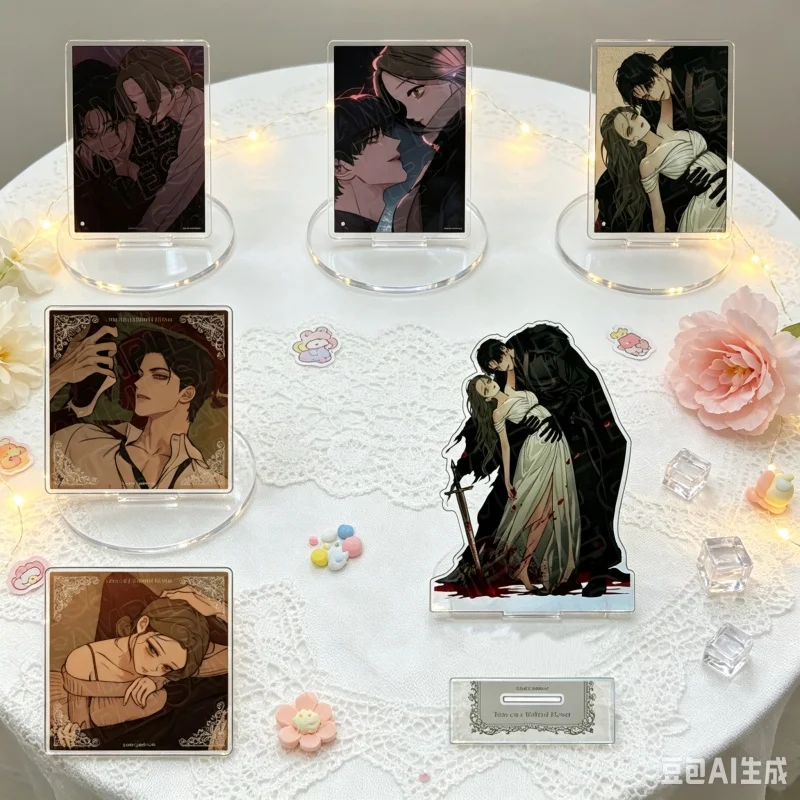 Korean Comics Tears on A Withered Flower Exquisite Handmade BIG Anime Acrylic standing sign board Cartoon  Gift Keychain 15CM