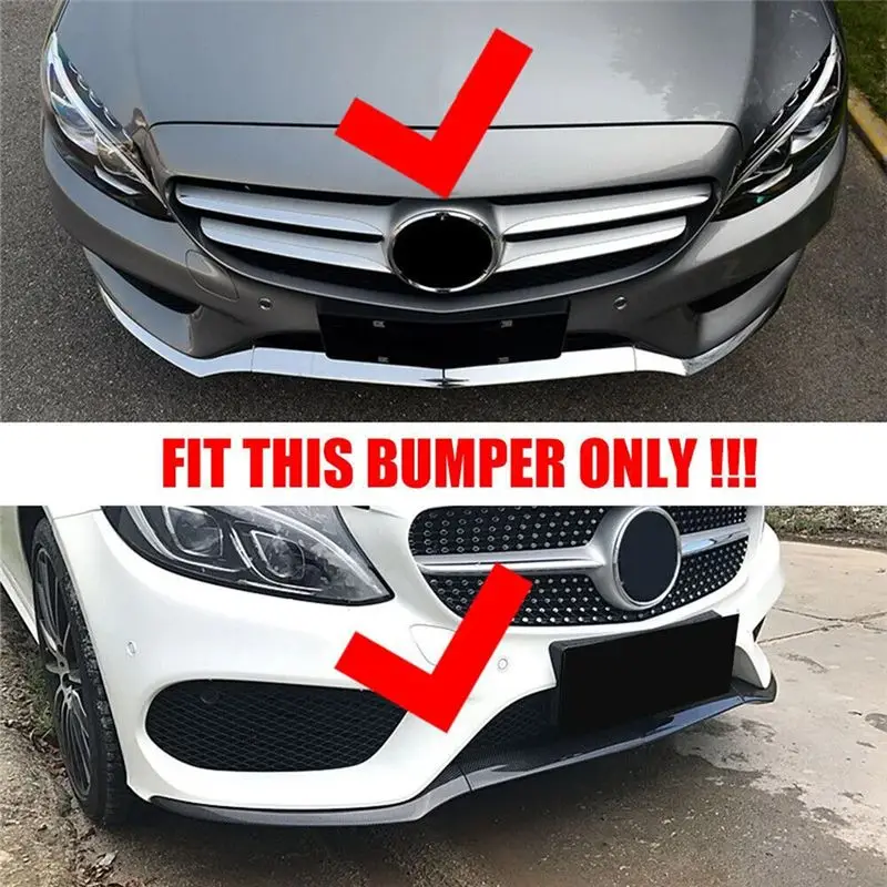 3Pcs/Set Front Bumper Lower Lip Splitter Trim for