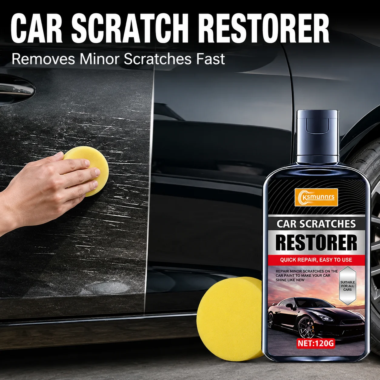 Upgraded Car Scratch Repair Kit Nano Scratch Remover Paste for Paint Restoration and Gloss Renewal