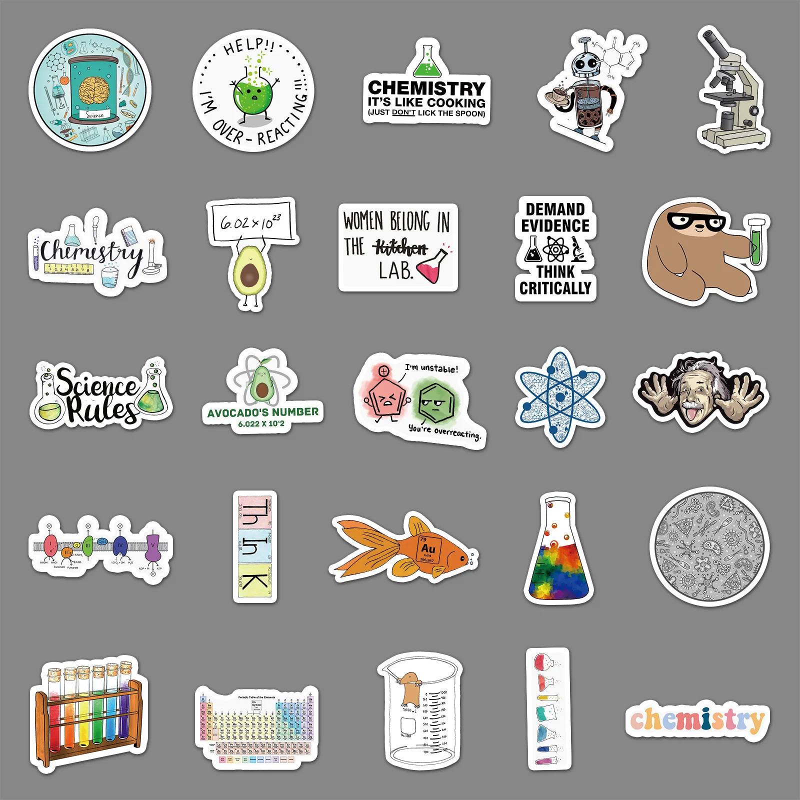 50 Pcs Chemical Laboratory Equation Waterproof Stickers DIY Personalized Graffiti Refrigerator Car Decoration Stickers