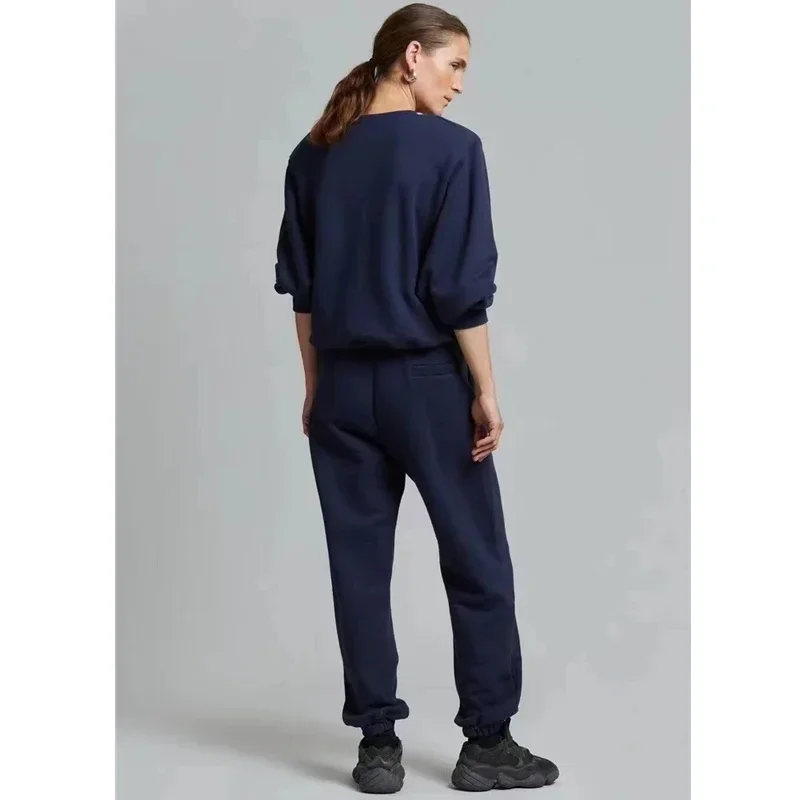 Fr@nkieShop Sweater Suit Women 2023 New American Casual Commuting Style with Shoulder Pads High Waist Guards Suit