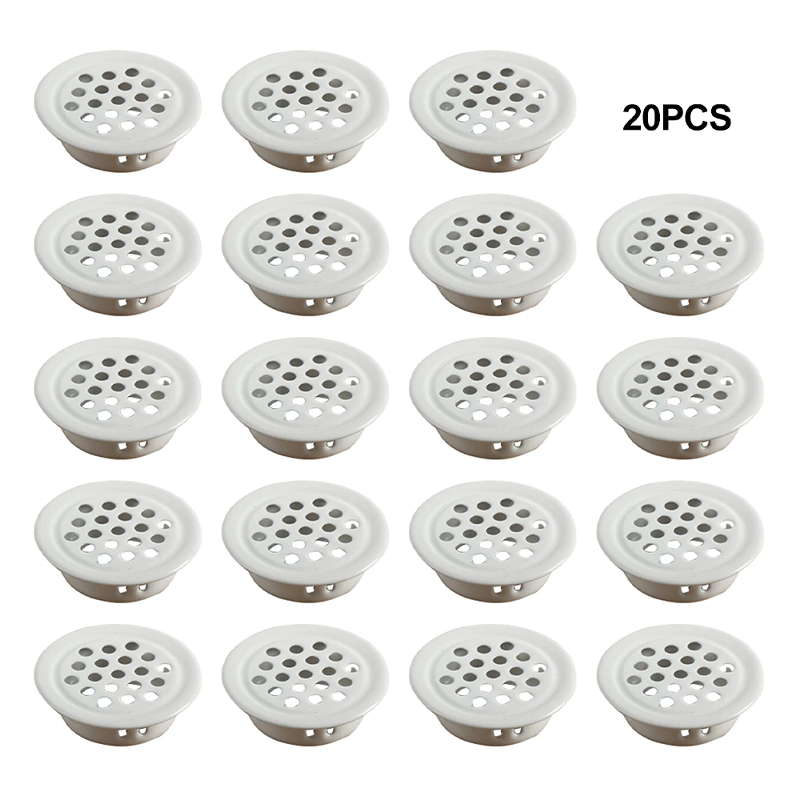 20pcs/pack Round Vent Grille Home Circular Wardrobe For Bathroom Louver Stainless Steel Easy Install Ventilation Closet Cabinet