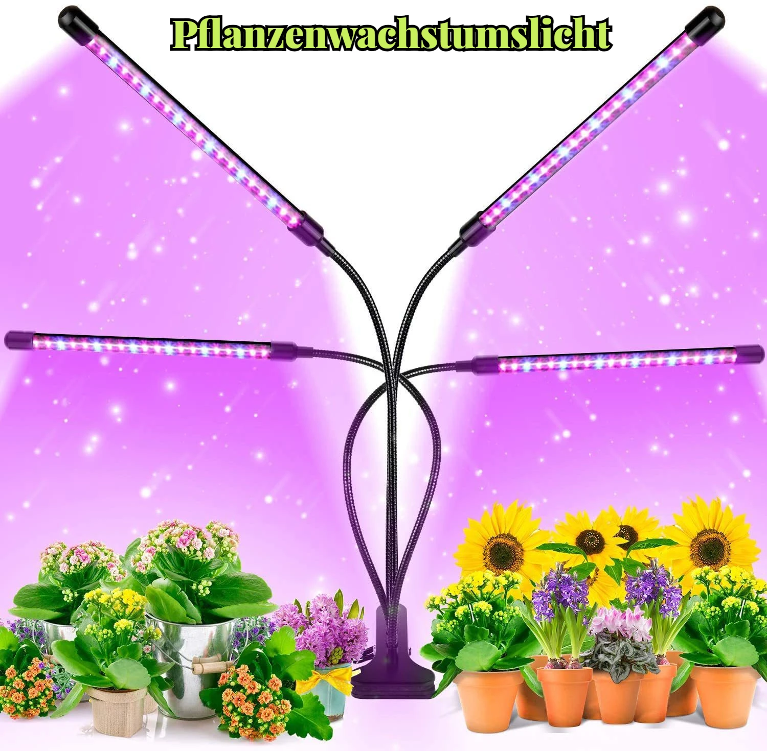 

Indoor Plant Grow Light LED Full Spectrum Fill Light 9 Levels Controll Light Suitable Plant Seedlings 3/9/12h Auto Timer On&Off