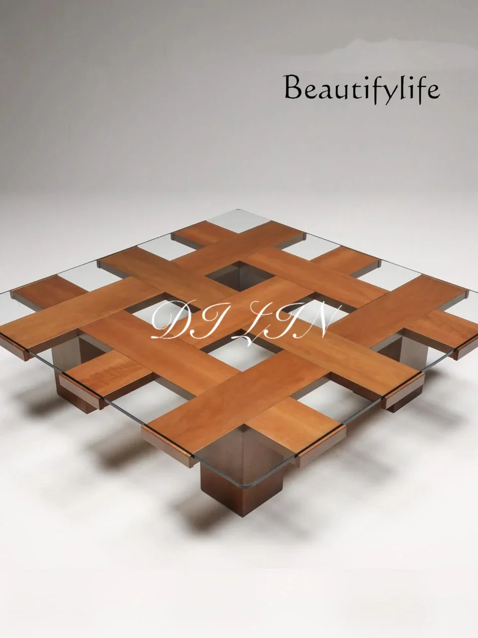 

BJ Italian Medieval Living Room Hotel Homestay Reception Tea Table Solid Wood Coffee Table Cocktail Table