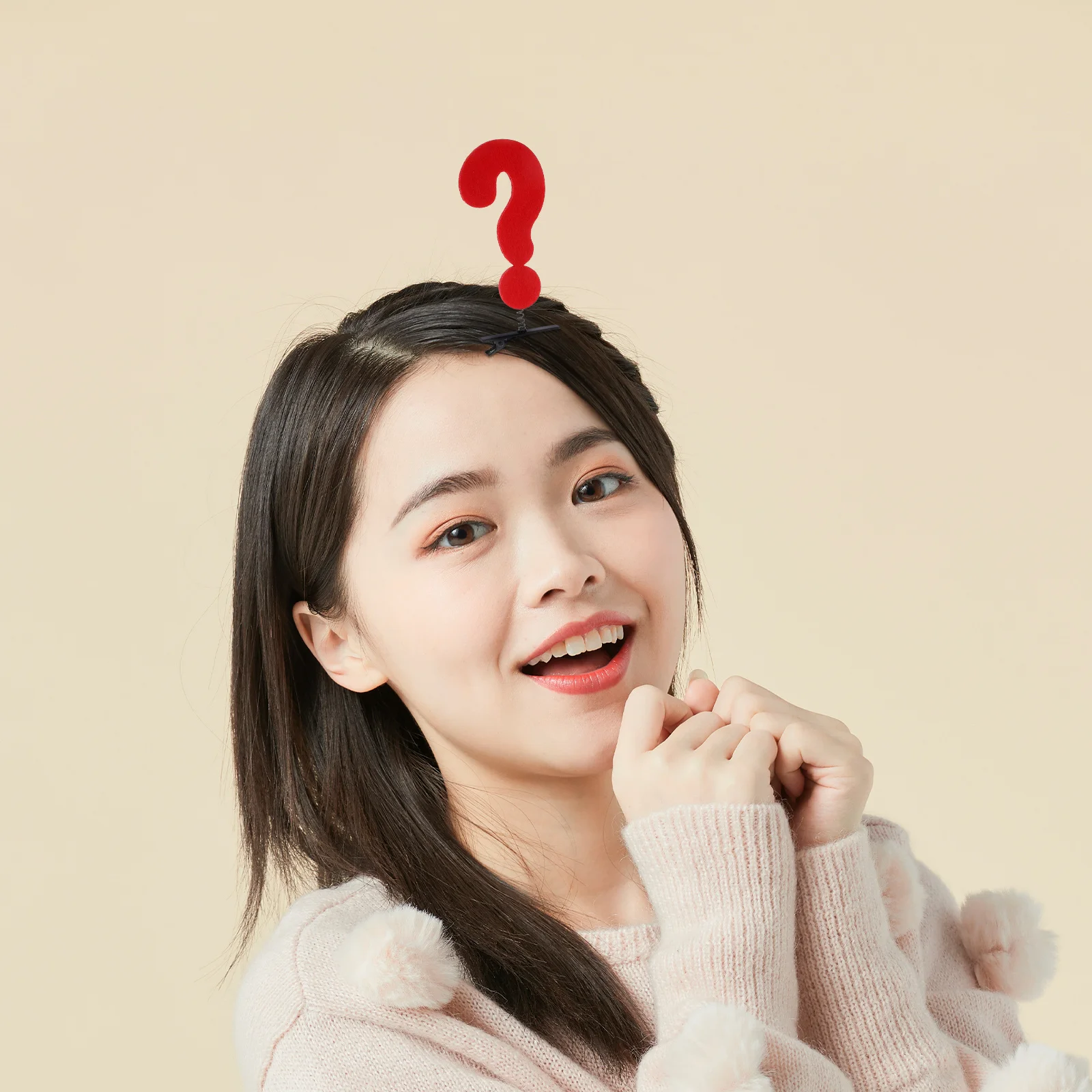 6 قطع من مشابك الشعر الممتعة على شكل علامة، دبوس شعر للحفلات خفيف الوزن للفتيات، إكسسوارات شعر جديدة للفتيات، غطاء رأس للفتيات #3